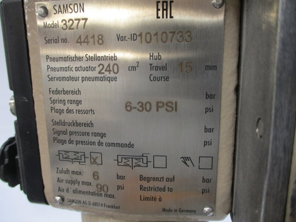 SAMSON 3277 3730-3 3241-7  6-30PSI 1/2" NSNP