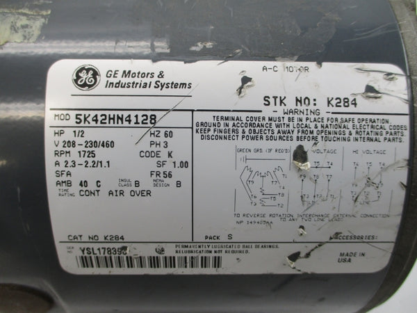 GENERAL ELECTRIC 5K42HN4128 K284 208-230/460V, 2.3-2.2/1.1A (AS PICTURED) NSNP