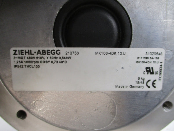 ZIEHL-ABEGG MK106-4DK.10.U 460V 1.25A NSNP
