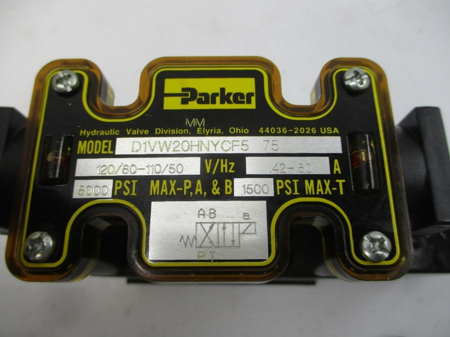 PARKER D1VW20HNYCF5-75 110/120V .42-.50A 1500/5000PSI NSMP