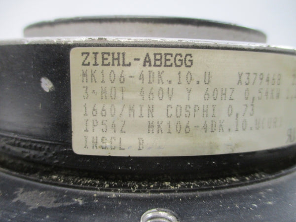ZIEHL-ABEGG MK106-4DK.10.U 460V 1.25A UNMP
