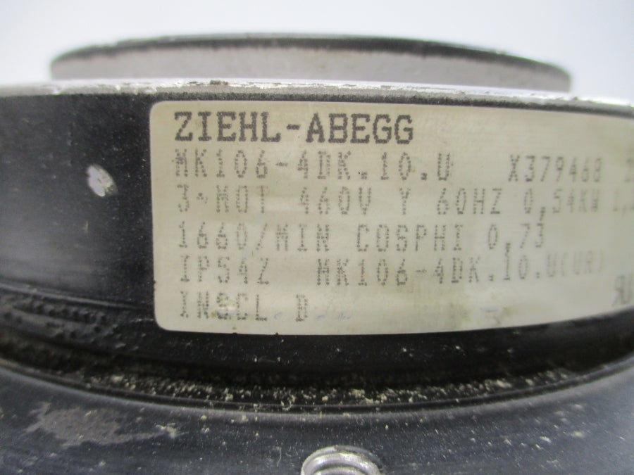 ZIEHL-ABEGG MK106-4DK.10.U 460V 1.25A UNMP