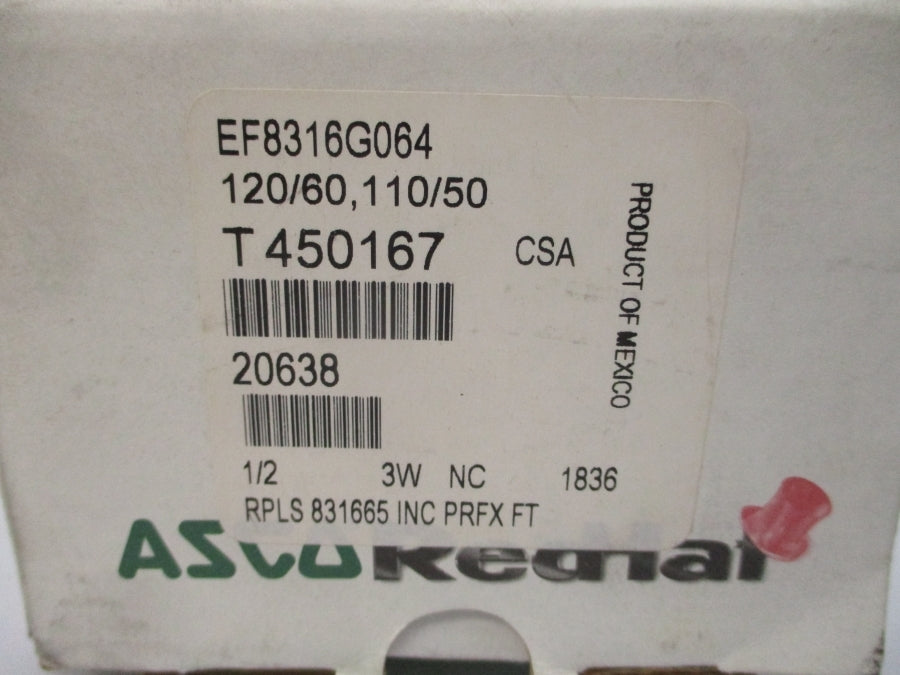ASCO EF8316G064 110/120V 10-150PSI 1/2" NSMP
