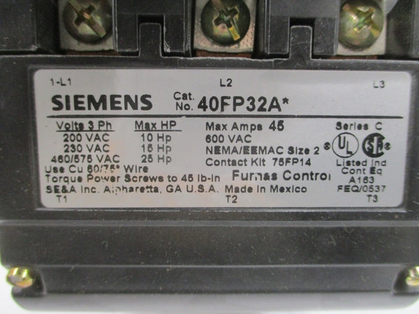 SIEMENS 40FP32AF SER. C 110/120V 45A NSNP