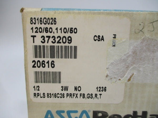 ASCO 8316G026 110/120V 10-250PSI 1/2" NSMP