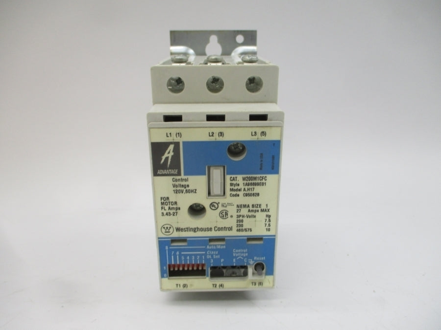 WESTINGHOUSE W200M1CFC 1A96699E01 120V 3.43-27A NSMP