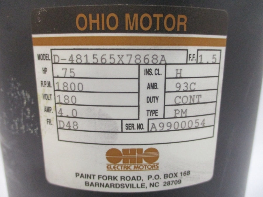 OHIO MOTOR D-481565X7868A 180V 4.0A NSNP