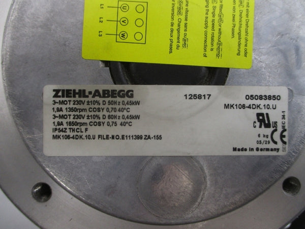 ZIEHL-ABEGG MK106-4DK.10.U 230V 1.9A NSNP