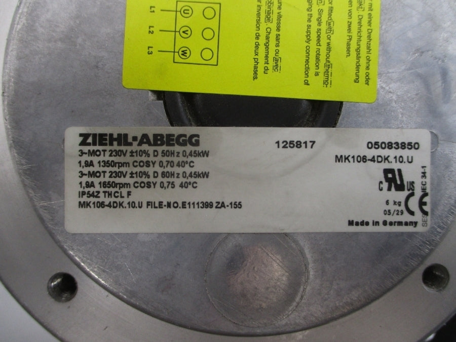 ZIEHL-ABEGG MK106-4DK.10.U 230V 1.9A NSNP