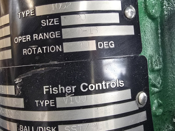 FISHER CONTROLS 1052 V100 3600 SIZE 20 0-18PSI UNMP