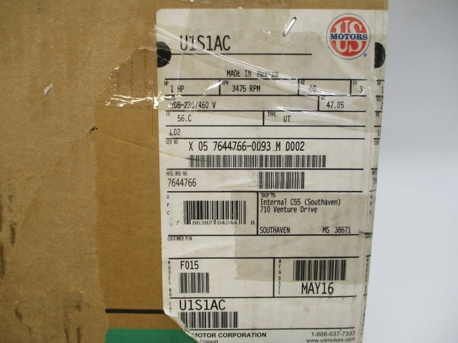 US MOTORS U1S1AC F015 208-230/460V 3.20-2.90/1.50A NSMP