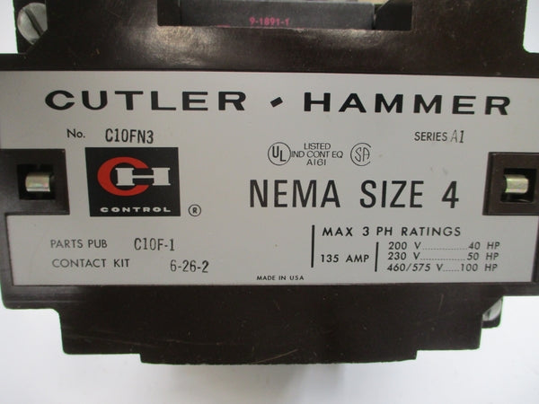 CUTLER HAMMER C10FN3 SER. A1 110/120V 135A NSNP