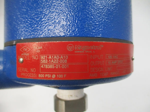 MAGNETROL 921-A1A0-A10 582-1A22-008 120VAC 10A 800PSI NSNP