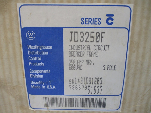 WESTINGHOUSE JD3250F 1491D81G03 SER. C 600VAC 250A NSMP
