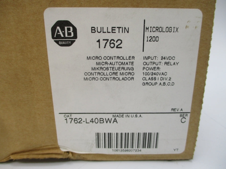 ALLEN BRADLEY 1762-L40BWA SER. C F/W 4 100/240VAC REV. A NSMP
