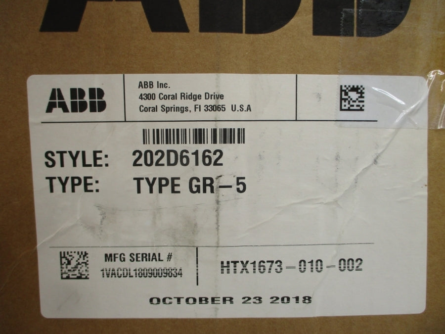 ABB 202D6162 GR-5 120VAC 5-50A NSMP