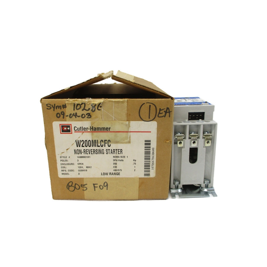 CUTLER HAMMER W200MLCFC 1A96682C01 120V 0.51-3.8A NSMP