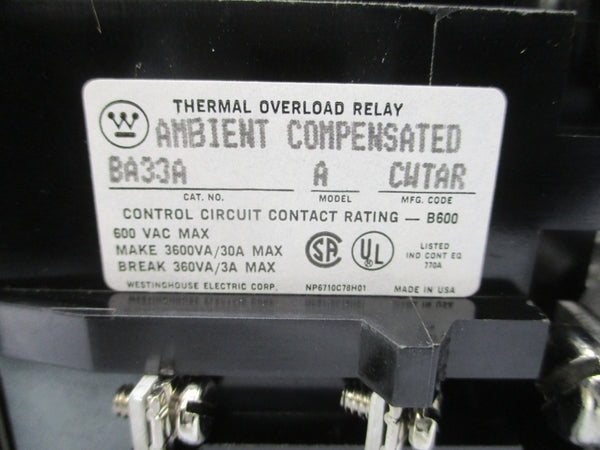 WESTINGHOUSE BA33A 6710C02G17 600VAC 30A NSMP