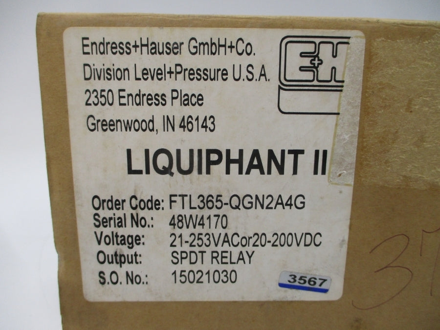 ENDRESS+HAUSER FTL365QGN2A4G 21-253VAC 6A NSMP
