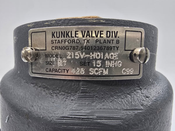 KUNKLE VALVE 215V-H01AQE 2" NSNP