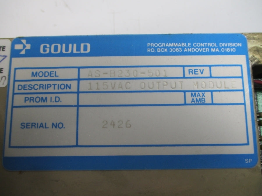 GOULD AS-B230-501 115VAC UNMP