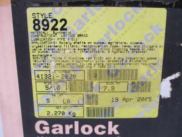 GARLOCK 8922 41321-2020 5/16" NSMP