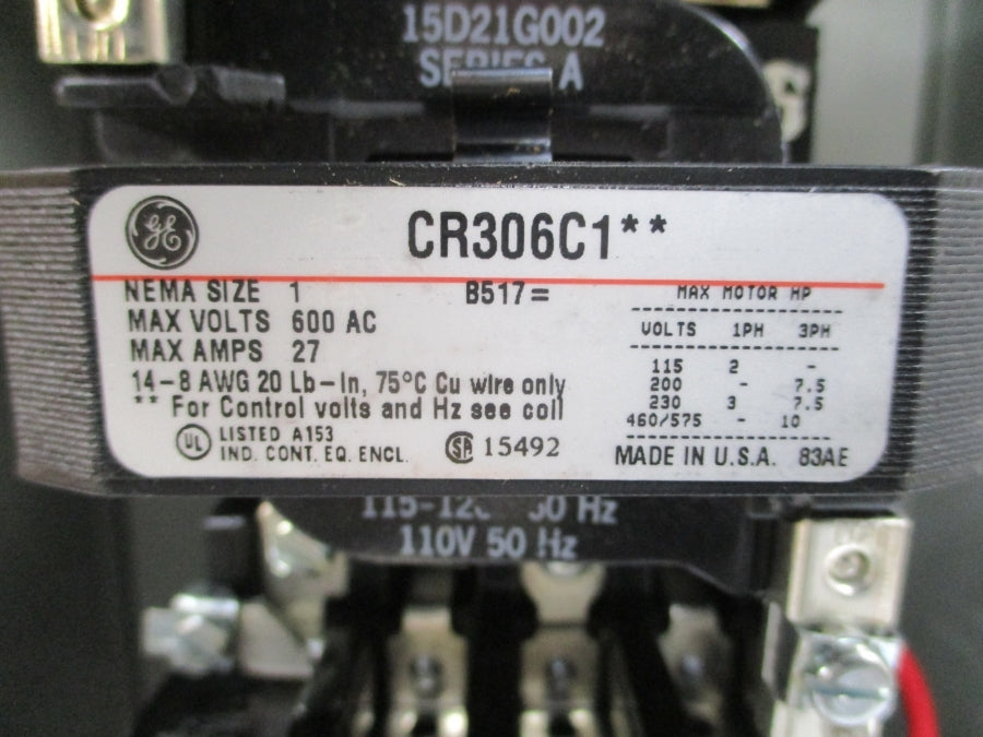 GENERAL ELECTRIC CR306C102 SER. A 110/115-120V 27A (BK/YL) NSMP