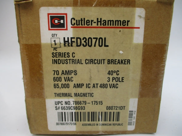 CUTLER HAMMER HFD3070L SER. C 600VAC 70A NSMP