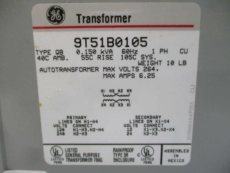 GENERAL ELECTRIC 9T51B0105 120/240V NSMP