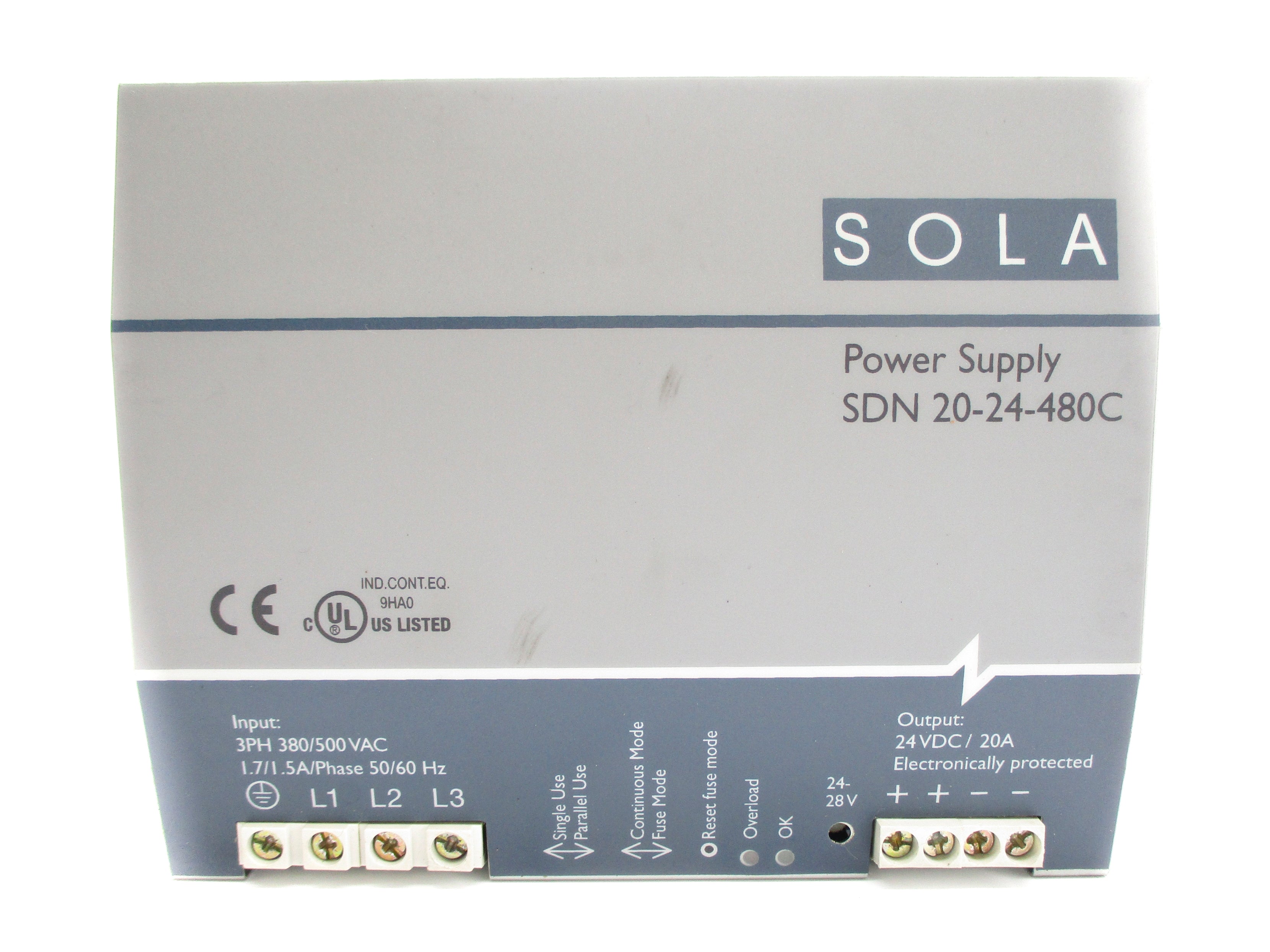 SOLA SDN20-24-480C 380/500VAC 1.7/1.5A NSNP
