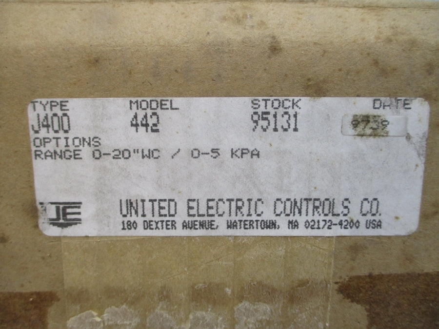 UNITED ELECTRIC CONTROLS J400-442 480VAC 15A 225PSI NSMP