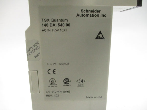 SCHNEIDER AUTOMATION 140DAI54000 115VAC REV. 1.02 NSMP
