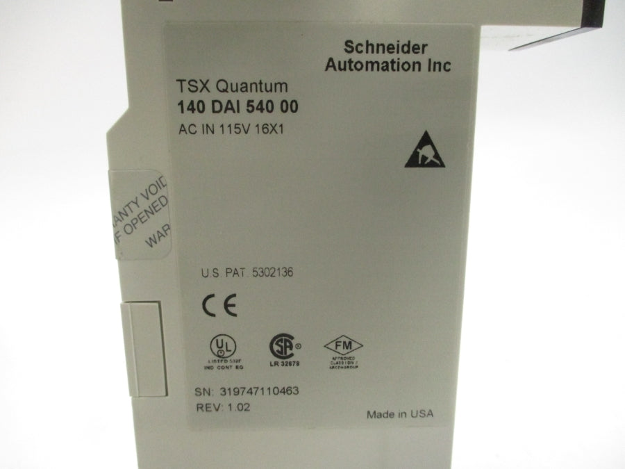 SCHNEIDER AUTOMATION 140DAI54000 115VAC REV. 1.02 NSMP