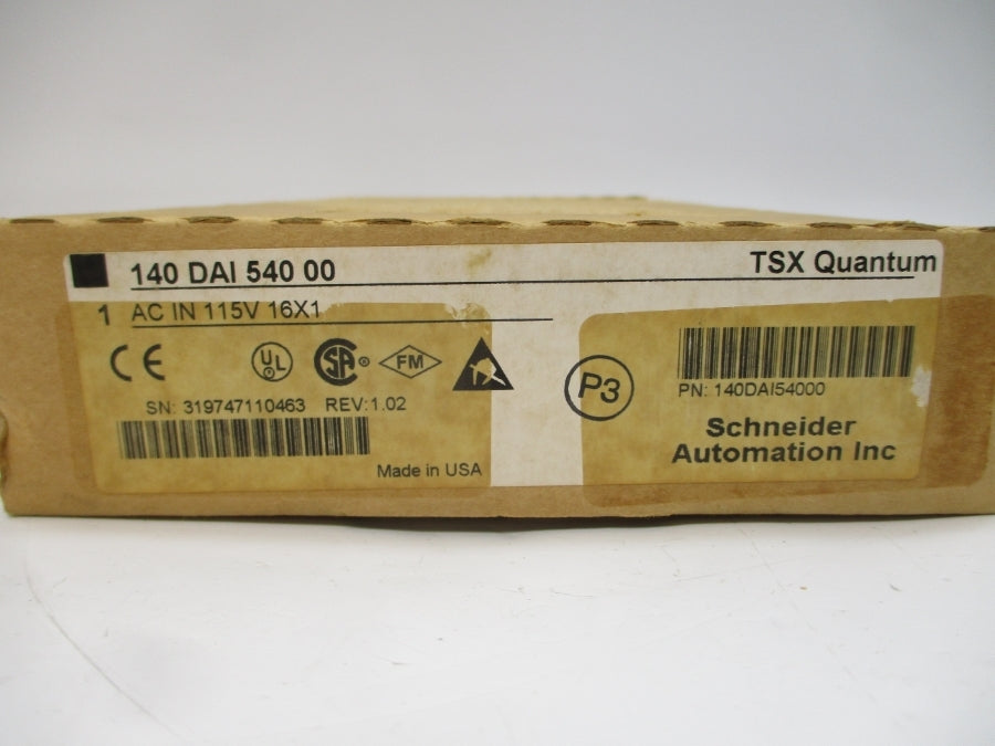 SCHNEIDER AUTOMATION 140DAI54000 115VAC REV. 1.02 NSMP