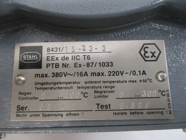 STAHL 8431/15-23-3 380V 16A 0-300'C NSMP