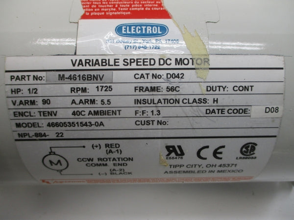 ELECTROL M-4616BNV D042 46605351543-0A 90V 5.5A NSNP
