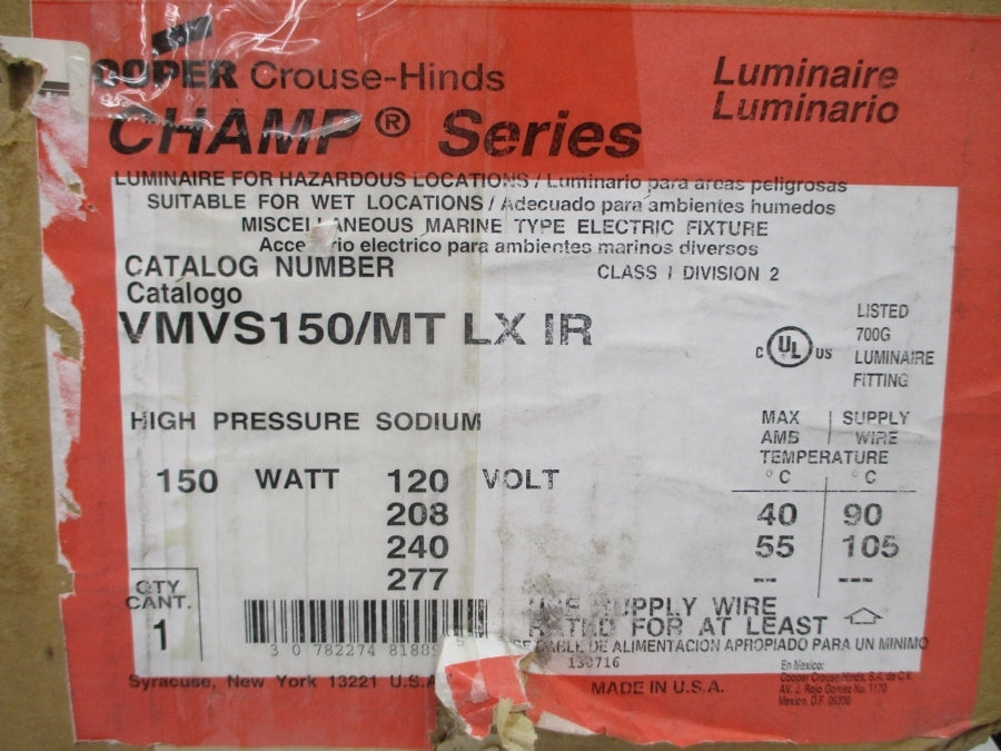 COOPER VMVS150/MTLXIR 277V 2.0A NSMP
