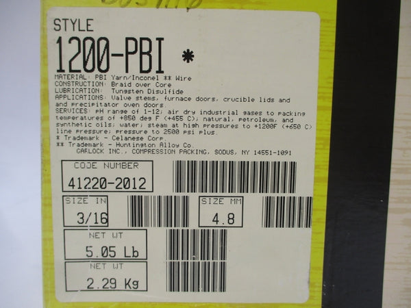 GARLOCK 1200-PBI 41220-2012 3/16" NSMP