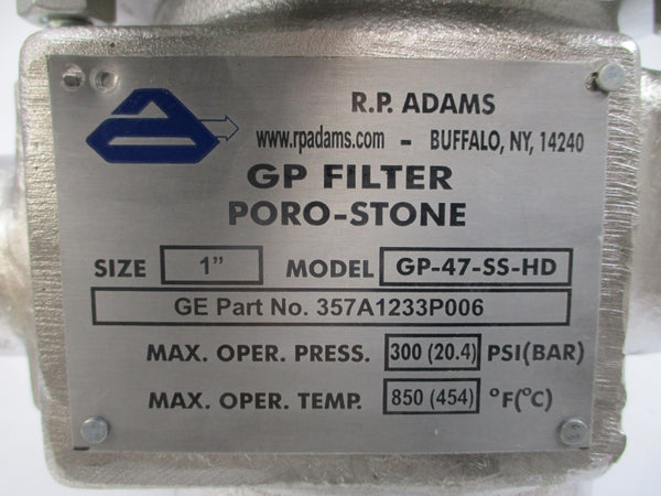 R.P. ADAMS GP-47-SS-HD 357A1233P006 300PSI 850'F 1" NSNP