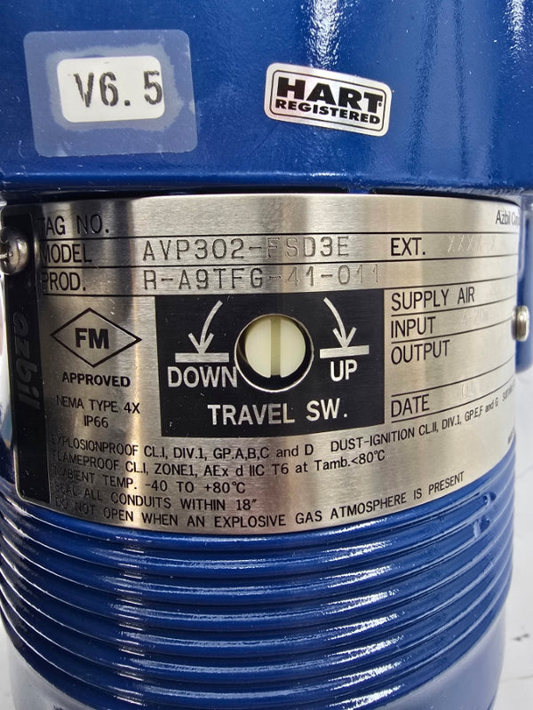 AZBIL AVP302-FSD3E R-A9TFG-41-011 20-100PSI NSMP
