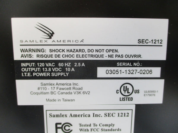 SAMLEX AMERICA SEC-1212-MOTOTRBO XPR4350 120VAC 2.5A NSMP