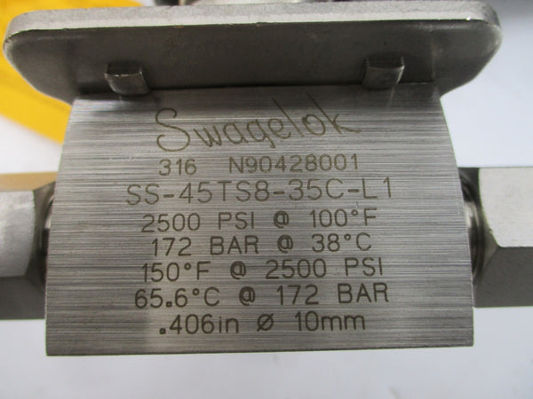 SWAGELOK SS-45TS8-35C-L1 480VAC 20A 2500PSI NSMP