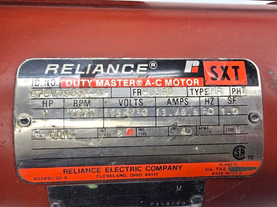 RELIANCE ELECTRIC G78V1985M-NP 115/230V 13/6.5A UNMP