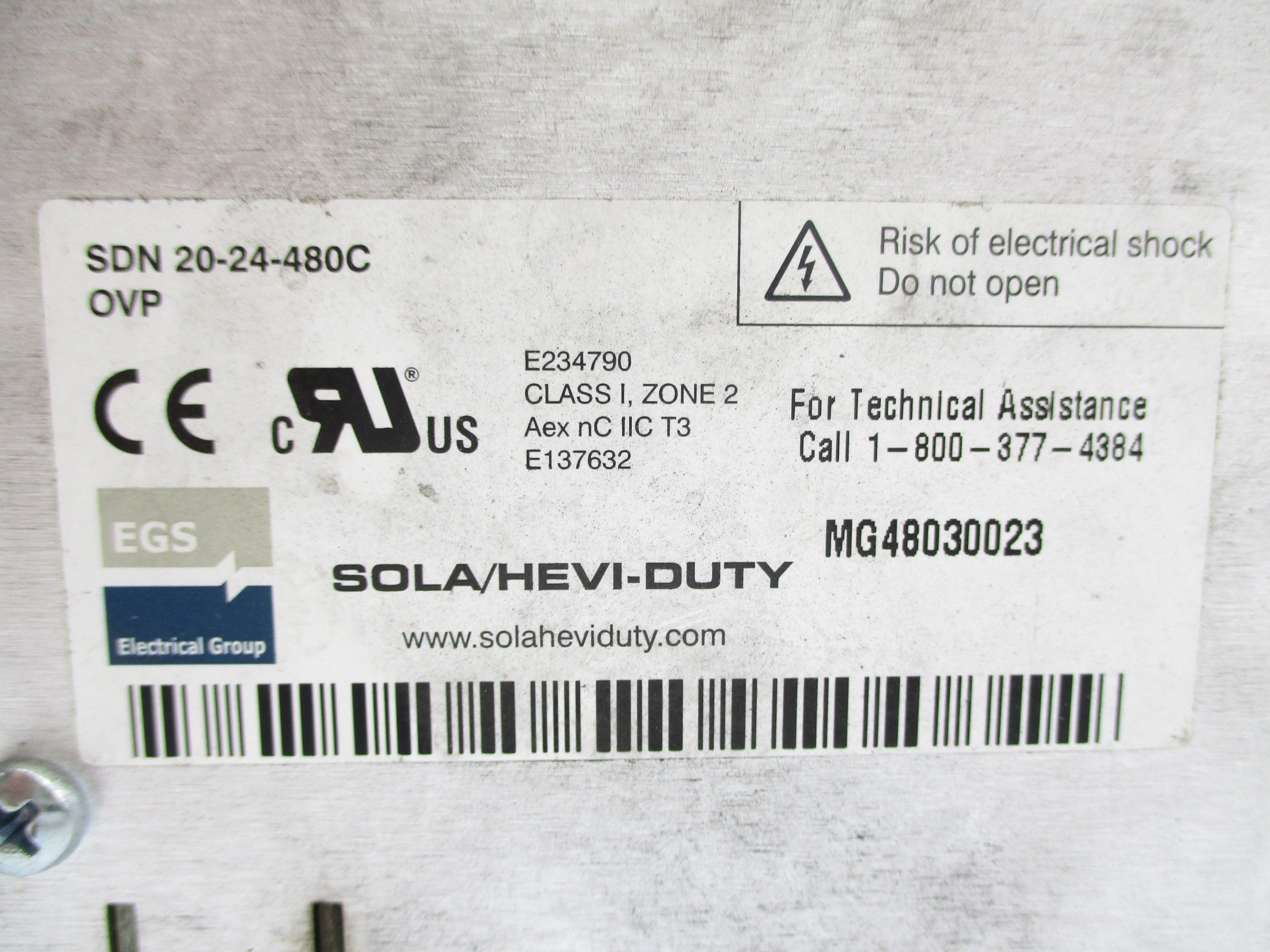 SOLA SDN20-24-480C 380/500VAC 1.7/1.5A NSNP