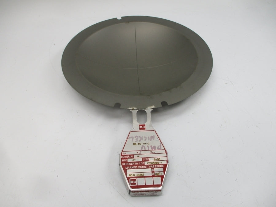 BS&B SAFETY SYSTEMS S-90 RD-RC-01-2 80.0PSI 188'F 8" NSMP