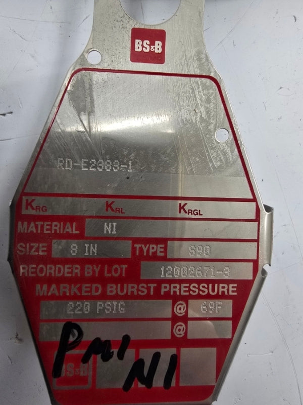BS&B SAFETY SYSTEMS S90 RD-E2383-1 220PSI 69'F 8" NSMP