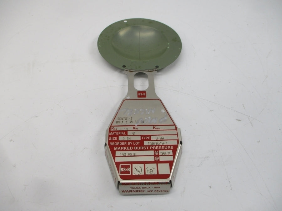 BS&B SAFETY SYSTEMS S-90 RDNT01-3 150PSI 200'F 2" NSMP
