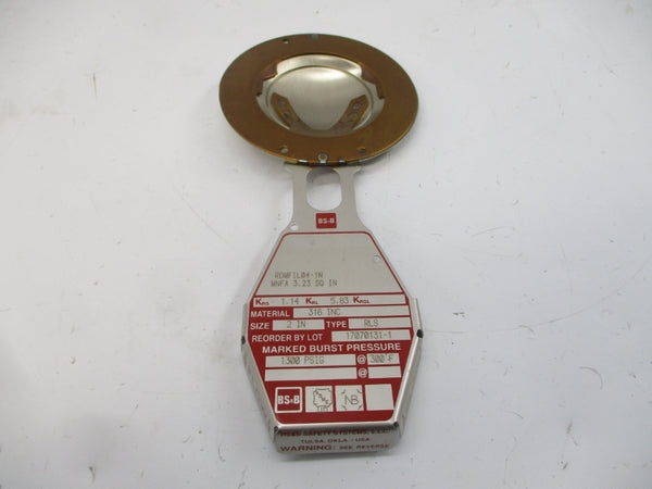 BS&B SAFETY SYSTEMS RLS RDMFIL04-1N 1300PSI 300'F 2" NSMP