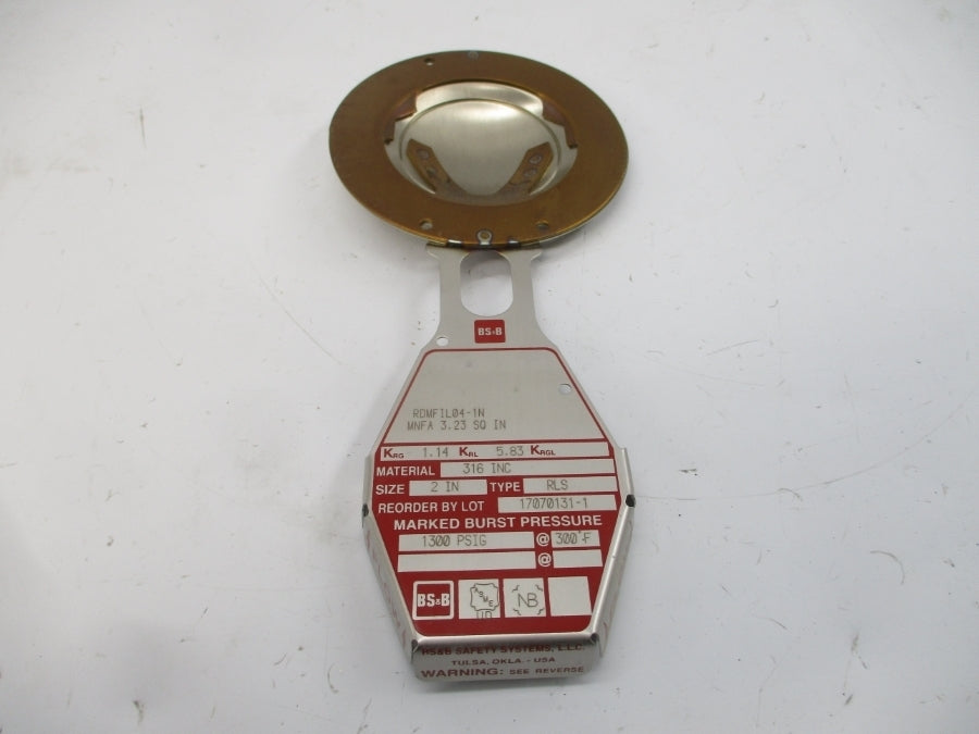 BS&B SAFETY SYSTEMS RLS RDMFIL04-1N 1300PSI 300'F 2" NSMP