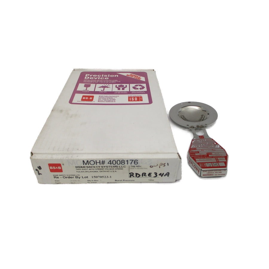 BS&B SAFETY SYSTEMS RLS RDRE34A 80.00PSI 69'F 2" NSMP